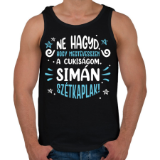 PRINTFASHION Ne hagyd, hogy megtévesszen a cukiságom - Kék - Férfi atléta - Fekete atléta, trikó