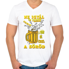 PRINTFASHION Ne igyál és vezess - Férfi V-nyakú póló - Fehér férfi póló