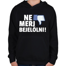 PRINTFASHION NE MERJ BEJELÖLNI - Gyerek kapucnis pulóver - Fekete