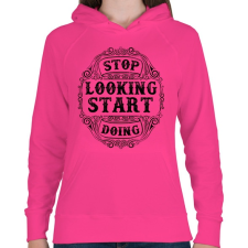 PRINTFASHION Ne nézd, csináld  - Női kapucnis pulóver - Fukszia női pulóver, kardigán