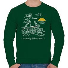 PRINTFASHION Ne próbáld ki otthon! - Férfi pulóver - Sötétzöld