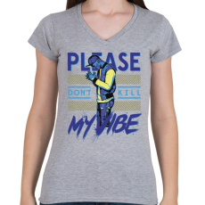 PRINTFASHION Ne rontsd el a hangulatom - Női V-nyakú póló - Sport szürke