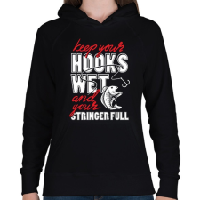 PRINTFASHION Nedves horog  - Női kapucnis pulóver - Fekete női pulóver, kardigán