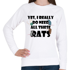 PRINTFASHION Need rats - Női pulóver - Fehér női pulóver, kardigán