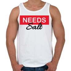 PRINTFASHION Needs salt - Férfi atléta - Fehér