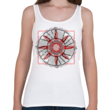 PRINTFASHION négyzetek - Női atléta - Fehér női trikó