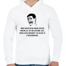 PRINTFASHION Néha haszontalannak érzem magam - Férfi kapucnis pulóver - Fehér férfi pulóver, kardigán