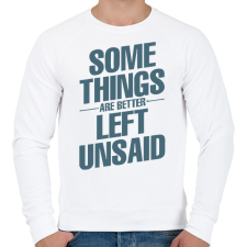 PRINTFASHION Néhány dolog jobb, ha kimondatlan marad - Férfi pulóver - Fehér férfi pulóver, kardigán