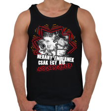 PRINTFASHION Néhány embernek csak egy kis lökés kéne - Férfi atléta - Fekete atléta, trikó