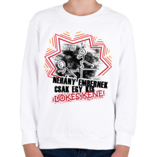 PRINTFASHION Néhány embernek csak egy kis lökés kéne - Gyerek pulóver - Fehér gyerek pulóver, kardigán