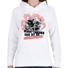 PRINTFASHION Néhány embernek csak egy kis lökés kéne - Női kapucnis pulóver - Fehér