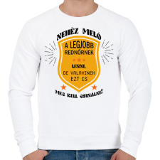 PRINTFASHION Nehéz meló a legjobb rendőrnek lenni - Férfi pulóver - Fehér férfi pulóver, kardigán