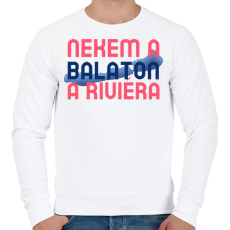 PRINTFASHION NEKEM A BALATON A RIVIÉRA 2 - Férfi pulóver - Fehér