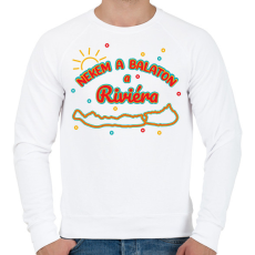 PRINTFASHION Nekem a Balaton - Férfi pulóver - Fehér
