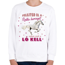 PRINTFASHION Nekem csak a ló kell - Gyerek pulóver - Fehér