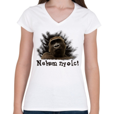 PRINTFASHION Nekem nyolc - Női V-nyakú póló - Fehér női póló