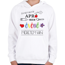 PRINTFASHION Nekem óvónő méretem van - Gyerek kapucnis pulóver - Fehér gyerek pulóver, kardigán