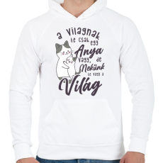 PRINTFASHION Nekünk te vagy a világ drk - Férfi kapucnis pulóver - Fehér