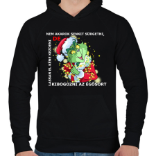 PRINTFASHION Nem akarok senkit sürgetni, de - Férfi kapucnis pulóver - Fekete férfi pulóver, kardigán