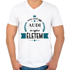 PRINTFASHION Nem csak egy Audi - Férfi V-nyakú póló - Fehér férfi póló