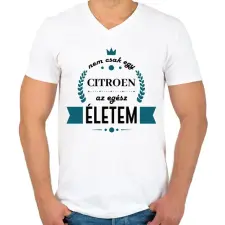 PRINTFASHION Nem csak egy Citroen - Férfi V-nyakú póló - Fehér férfi póló
