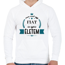 PRINTFASHION Nem csak egy Fiat - Férfi kapucnis pulóver - Fehér férfi pulóver, kardigán