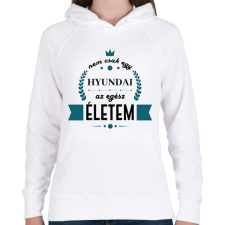 PRINTFASHION Nem csak egy Hyundai - Női kapucnis pulóver - Fehér női pulóver, kardigán