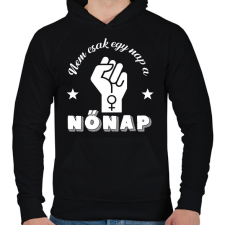 PRINTFASHION Nem csak egy nap - Férfi kapucnis pulóver - Fekete férfi pulóver, kardigán