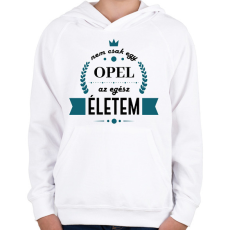 PRINTFASHION Nem csak egy Opel - Gyerek kapucnis pulóver - Fehér