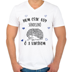 PRINTFASHION Nem csak egy sündisznó - Férfi V-nyakú póló - Fehér