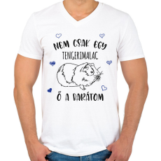 PRINTFASHION Nem csak  egy tengerimalac - Férfi V-nyakú póló - Fehér