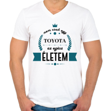 PRINTFASHION Nem csak egy Toyota - Férfi V-nyakú póló - Fehér férfi póló