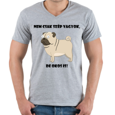 PRINTFASHION Nem csak szép vagyok - Férfi V-nyakú póló - Sport szürke