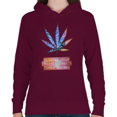 PRINTFASHION Nem elég vicces - Női kapucnis pulóver - Bordó