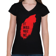 PRINTFASHION Nem én voltam - Női V-nyakú póló - Fekete