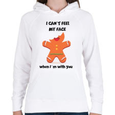 PRINTFASHION Nem érzem az arcom.. - Női kapucnis pulóver - Fehér női pulóver, kardigán