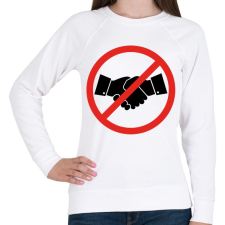 PRINTFASHION Nem fogok kezet! - Női pulóver - Fehér női pulóver, kardigán