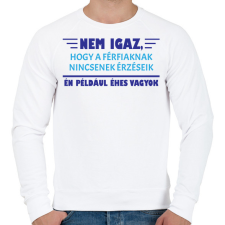 PRINTFASHION Nem igaz - Férfi pulóver - Fehér férfi pulóver, kardigán