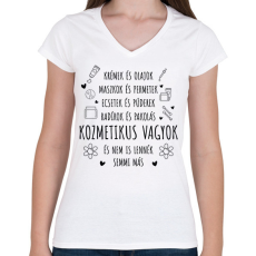 PRINTFASHION Nem is lennék semmi más - Női V-nyakú póló - Fehér