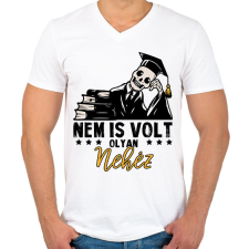 PRINTFASHION Nem is volt olyan nehéz  - Férfi V-nyakú póló - Fehér férfi póló