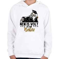 PRINTFASHION Nem is volt olyan nehéz  - Gyerek kapucnis pulóver - Fehér