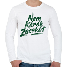 PRINTFASHION nem-kerek-zacskot-paint-darkgreen - Férfi hosszú ujjú póló - Fehér férfi póló