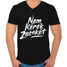 PRINTFASHION nem-kerek-zacskot-paint-white - Férfi V-nyakú póló - Fekete