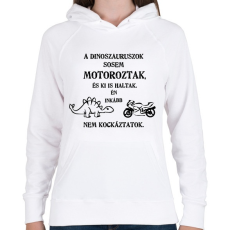 PRINTFASHION nem kockáztatok - Női kapucnis pulóver - Fehér
