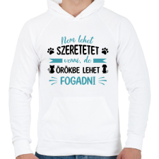 PRINTFASHION Nem lehet szeretetet venni - Férfi kapucnis pulóver - Fehér férfi pulóver, kardigán