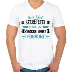 PRINTFASHION Nem lehet szeretetet venni - Férfi V-nyakú póló - Fehér