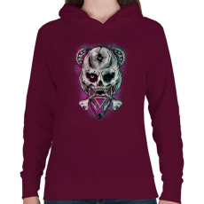 PRINTFASHION Nem Mickey - Női kapucnis pulóver - Bordó