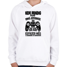 PRINTFASHION Nem mindig játszom videó játékokkal... - Gyerek kapucnis pulóver - Fehér gyerek pulóver, kardigán