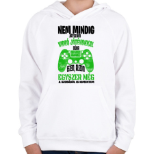 PRINTFASHION Nem mindig játszom videó játékokkal... - Gyerek kapucnis pulóver - Fehér gyerek pulóver, kardigán