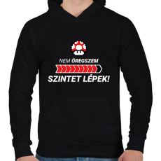PRINTFASHION Nem öregszem, szintet lépek! - Férfi kapucnis pulóver - Fekete